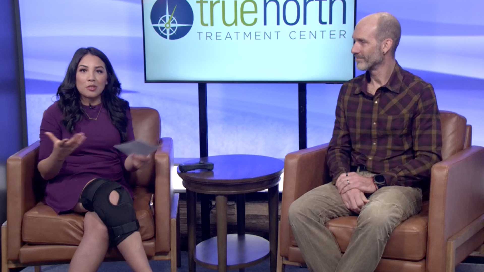 Dave Briggs speaking at the Reno News Fox 11 studio for a Therapy Thursday discussion