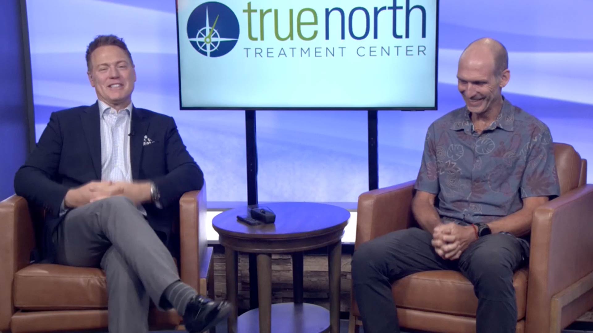 Dave Briggs speaking at the Reno News Fox 11 studio for a Therapy Thursday discussion